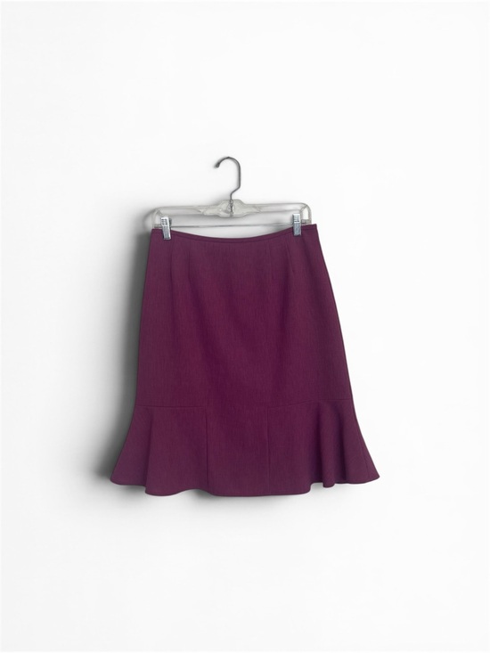 Kasper Dresses & Skirts - Kasper Deep Plum A-Line Skirt with Flounce Hem